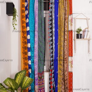 FREE SHIPPING - Indian Vintage Silk Sari Fabric Curtains Handmade ...