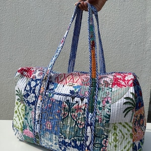Mehrfarbige gesteppte Patchwork-Reisetasche Reisetasche Umweltfreundliche Yoga-Strandtasche gesteppte Reisetasche-Einkaufstasche