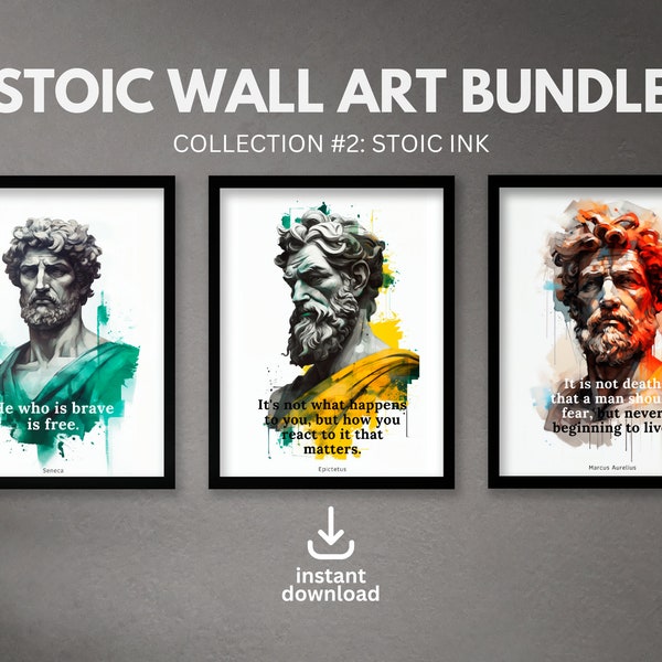 Stoicism Wall Art Bundle • Philosophy Poster • Digital download