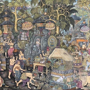 Traditional Paintings, Balinese Paintings, Original Paintings, Odalan Ceremony, Handmade Paintings, Ubud Style Paintings, Wall Decor