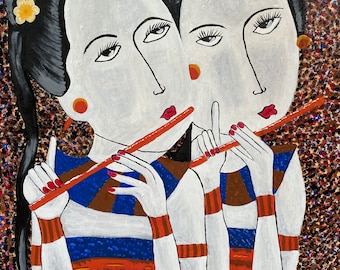 Figurative Art Paintings, Original Paintings, Balinese Paintings, Oil Paints on Canvas, Handmade Paintings