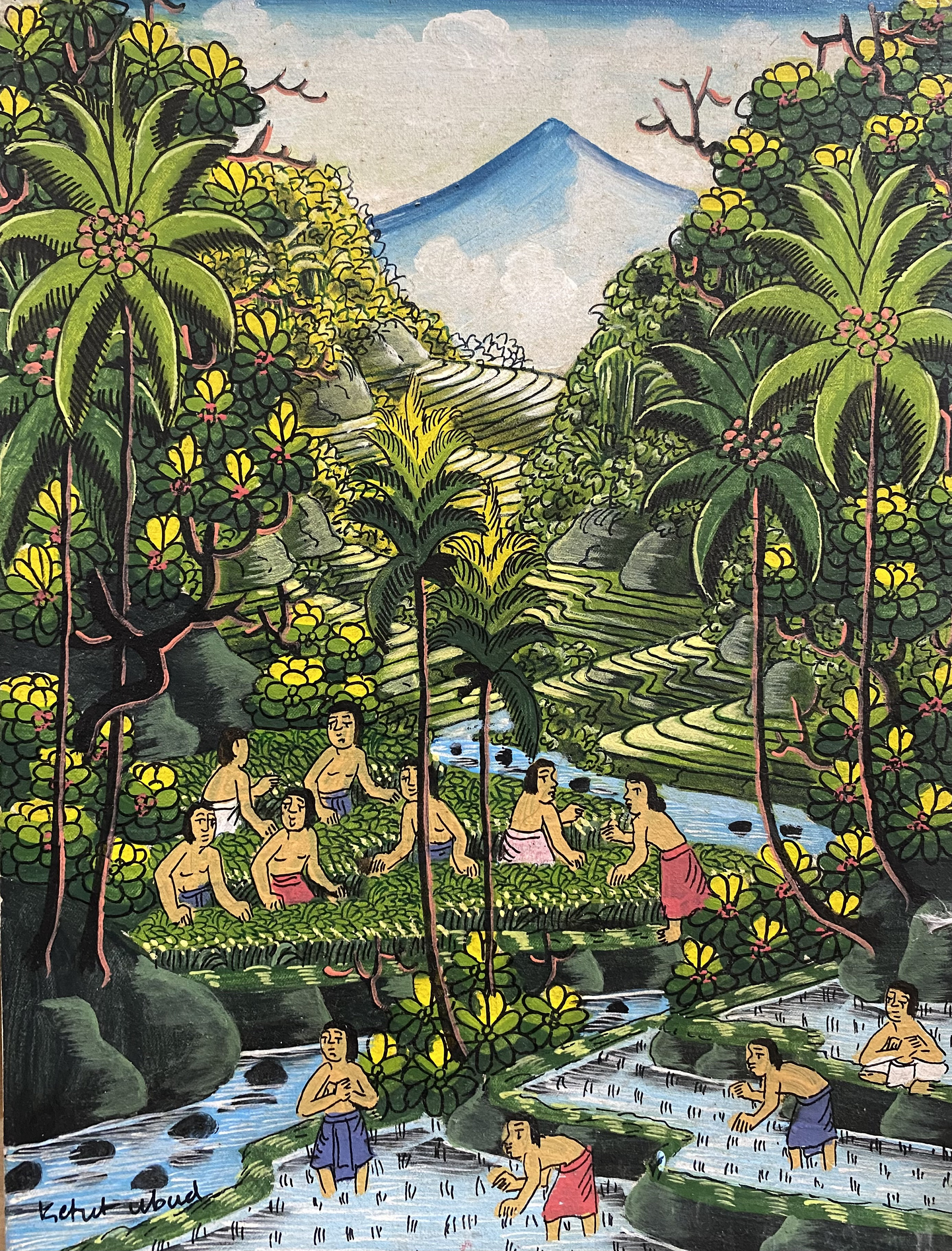 2 バリ絵画 Batuan bali - Etsy 日本