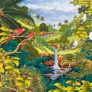 Nature Painting, Bird Painting, Beautiful Painting, Balinese Painting, Original Paintings, Handmade Painting, Ubud Painting, Wall Decor