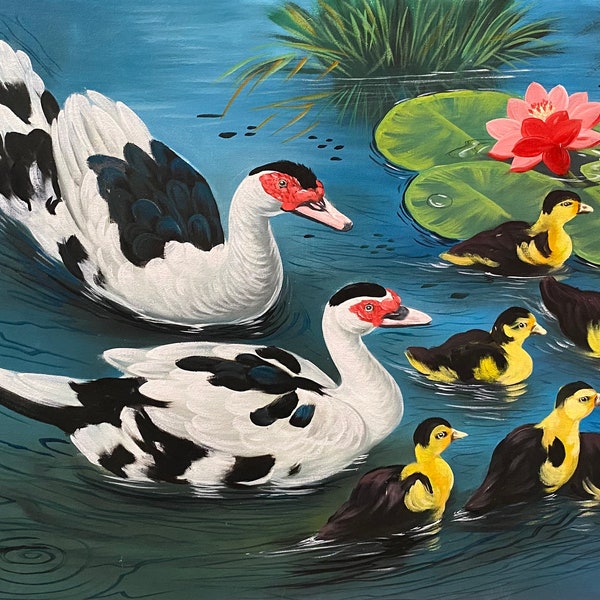 Duck Paintings, Animal Paintings, Balinese Paintings, Handmade Paintings, Wall Decor, Original Paintings, Ubud Painting