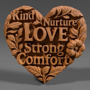 Mother&#39;s Day Heart STL | Gift for MOM | CNC Wood Carving | 3D Printing | Wall Art | Laser Engraving | Digital Download | Bas Relief Model