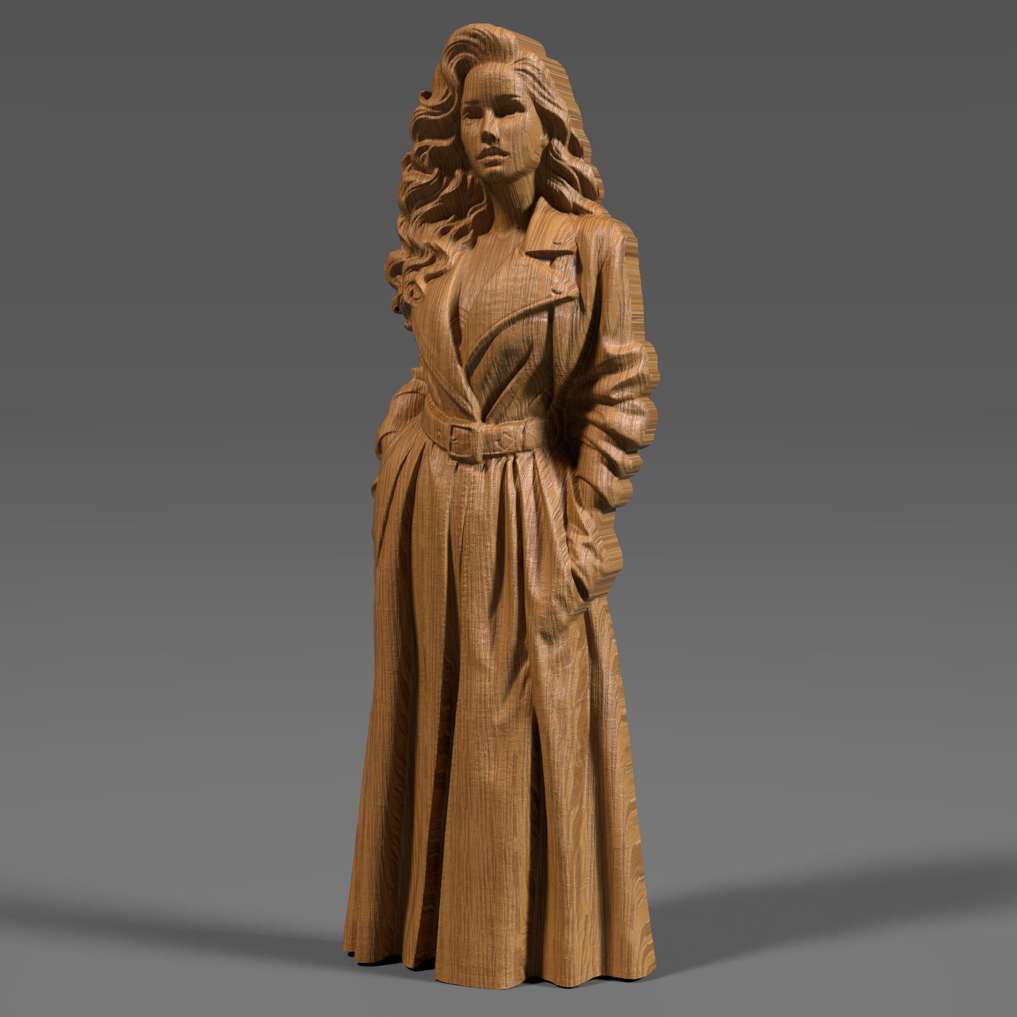 Elegant Woman 3D STL File: CNC Wood Carving Model (digital Download) - Etsy