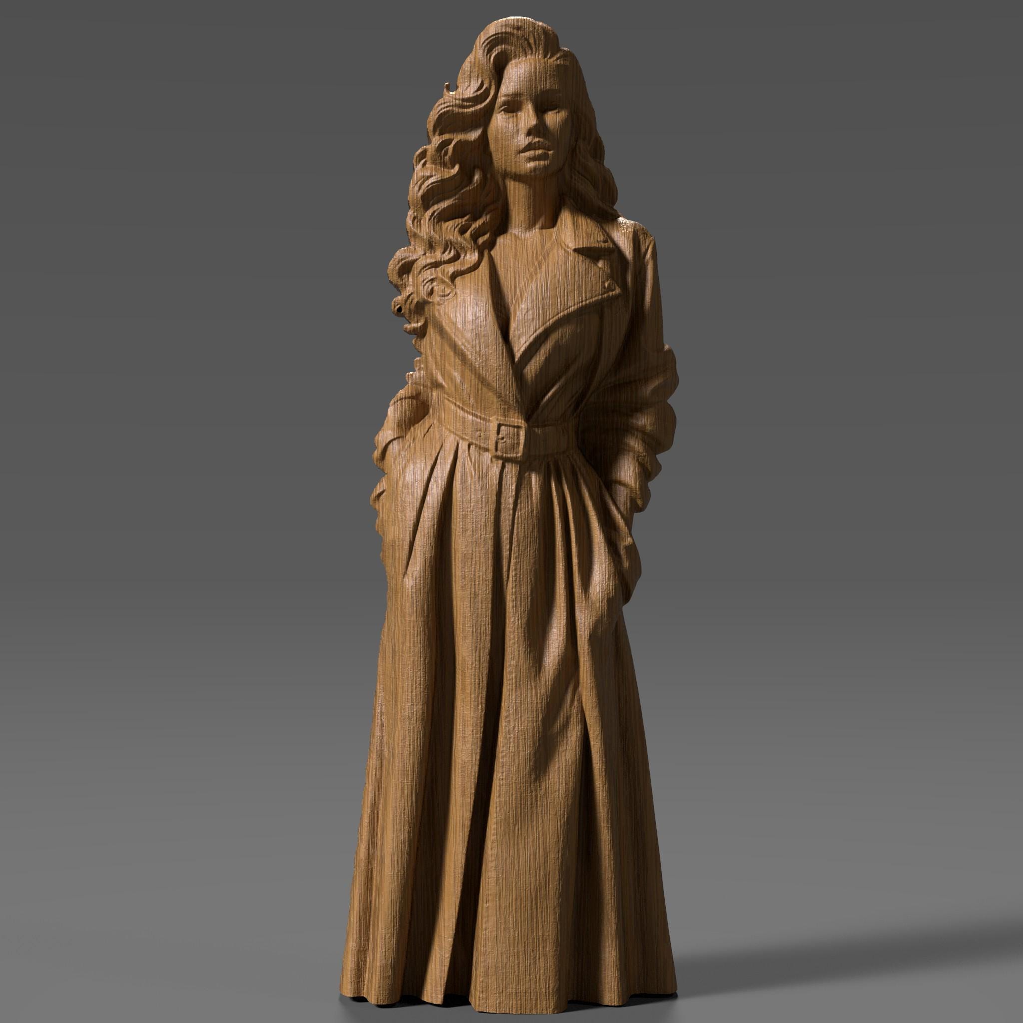 Elegant Woman 3D STL File: CNC Wood Carving Model (digital Download) - Etsy
