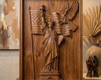 Statue of Liberty 3D Relief Model | America 250 Wall Art (Digital Download)