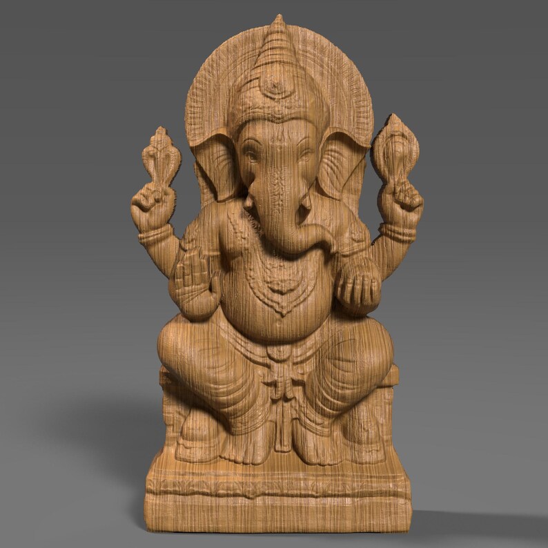 Lord Ganesha 3D STL File: Hindu God Relief for CNC, Laser, 3D Print ...