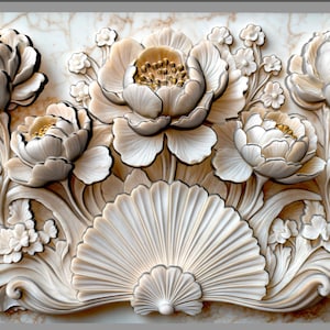 Cherry Blossom 3D Relief: Floral CNC Carving Panel (Digital Download)