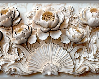 Relieve 3D de flor de cerezo: Panel floral tallado en CNC (Descarga digital)