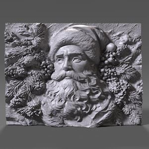 Santa Claus 3D Bas Relief Model: CNC Router Engraving (Digital Download) image 8