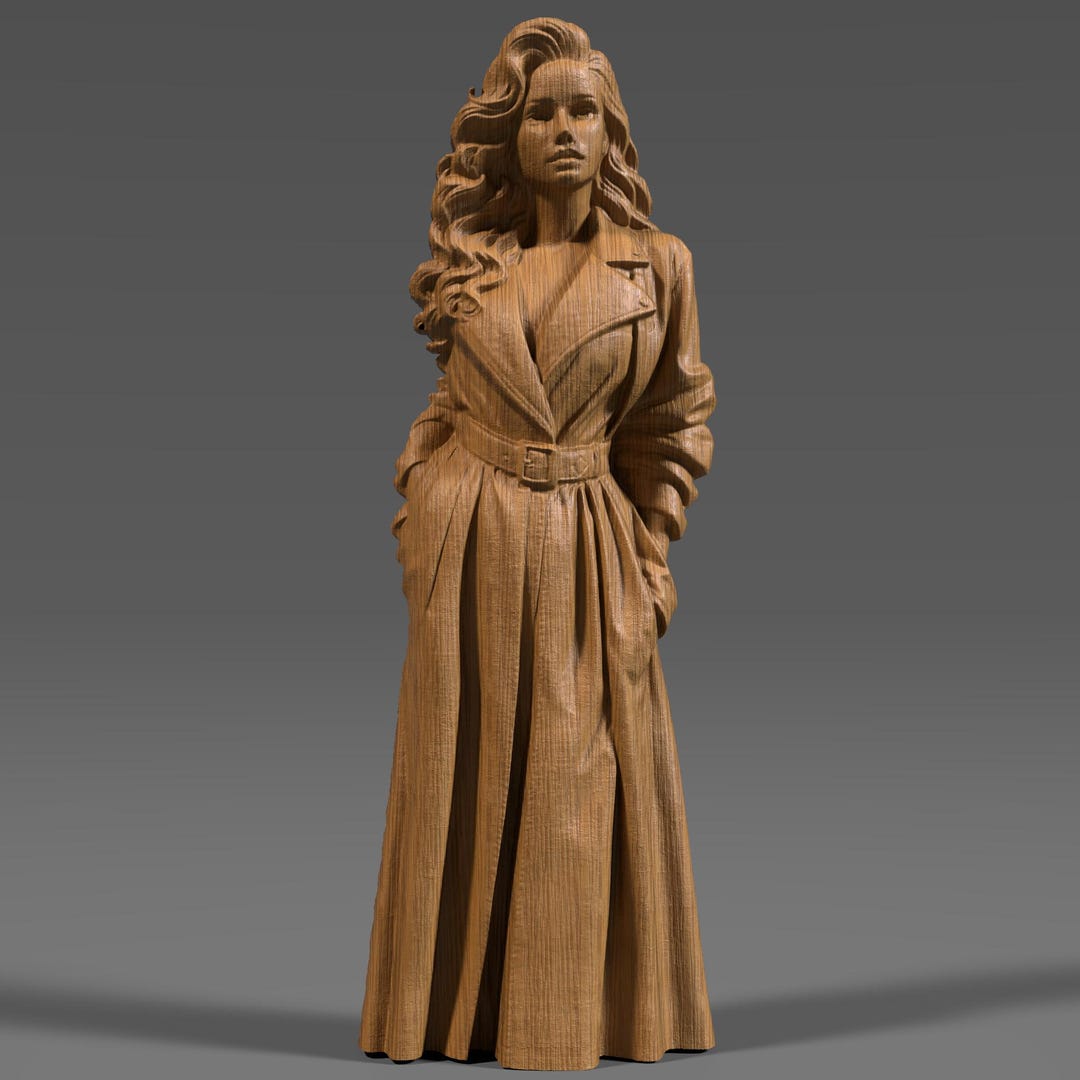 Elegant Woman 3D STL File: CNC Wood Carving Model (digital Download) - Etsy