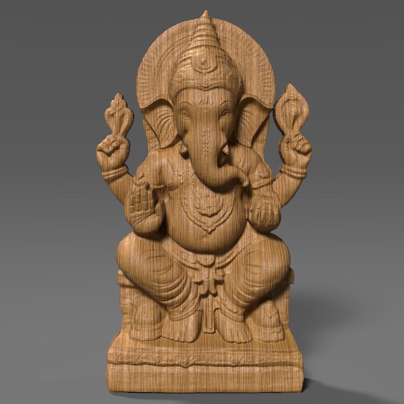 Lord Ganesha 3D STL File: Hindu God Relief for CNC, Laser, 3D Print ...