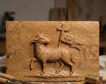 Lamb of God 3D Relief | Agnus Dei Wood Carving CNC Model (Digital Download)