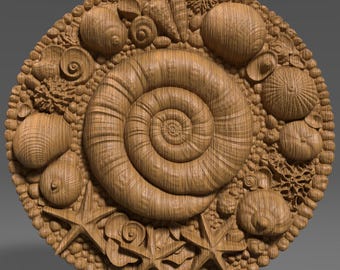 Snäckskalmandala STL: Kustnära CNC-snideri, lasergravering, 3D-utskrift