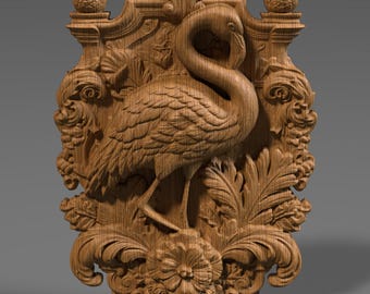 Flamingo 3D Relief Model: CNC Carving, Laser Engraving (Digital Download)