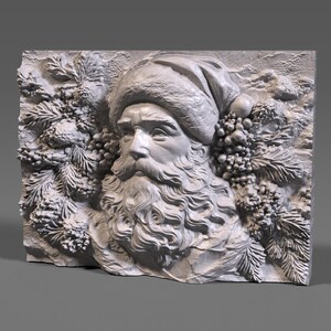 Santa Claus 3D Bas Relief Model: CNC Router Engraving (Digital Download) image 9