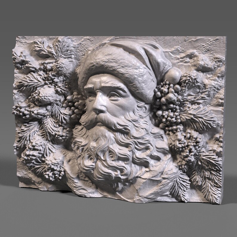 Santa Claus 3D Bas Relief Model: CNC Router Engraving (Digital Download) image 9