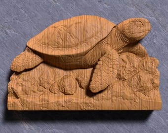 Sea Turtle 3D Relief Model: CNC, Laser, 3D Print (STL File)