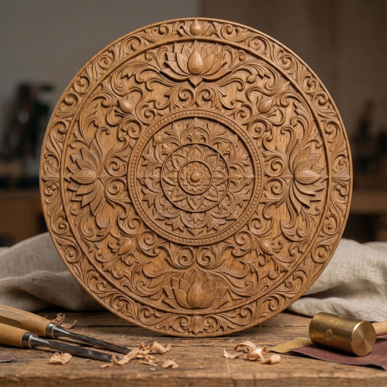 Lotus Mandala STL 3D Model | Spiritual Floral Wall Art | CNC & 3D Print ...