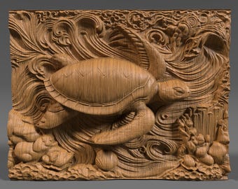 Sea Turtle 3D Relief Model STL File: CNC Carving, Laser Engraving (Digital Download)