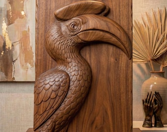 Hornbill Bird Head 3D Relief Model | Tropical Wildlife Wall Art (Digital Download)