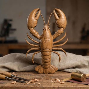 Lobster 3D Relief CNC File: Marine Decor (STL + Depth Map Digital Download)Wall Art