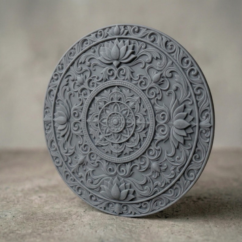 Lotus Mandala STL 3D Model | Spiritual Floral Wall Art | CNC & 3D Print ...