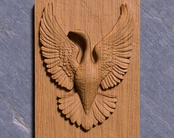 Canada Goose 3D Relief Model: CNC Laser Engraving, 3D Printing (STL File)