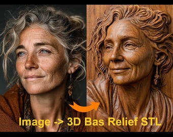 CNC Custom 3D Bas Relief Portrait: Personalized STL File (Digital Download)