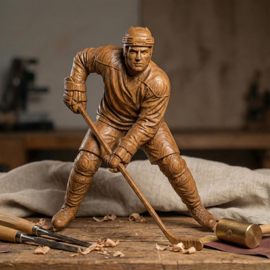 3D Hockey Player STL Model | CNC Router, Laser Engraver (digital ...