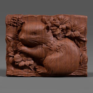 Beaver 3D STL File | Canada National Animal Relief for CNC Carving & 3D Printing | Rustic Wall Art | Laser Engraving | Digital Download