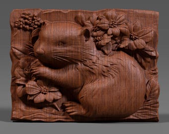 Beaver 3D Relief STL File: CNC Carving, Laser Engraving (Digital Download)