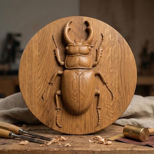 Modelo en relieve 3D de escarabajo: CNC, láser, impresión 3D (archivo STL)