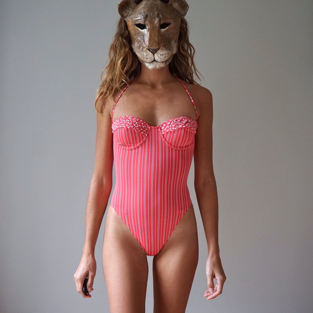 Blumarine Follies 1990s Pinup Girl Print Swimsuit