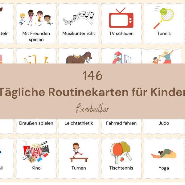 Routinekarten für Kinder, Wochenplan, Tagesplan, Routine Karten zum Ausdrucken, Aufgabenplan, Routinekarten Kinder, Wochenplaner, Montessori