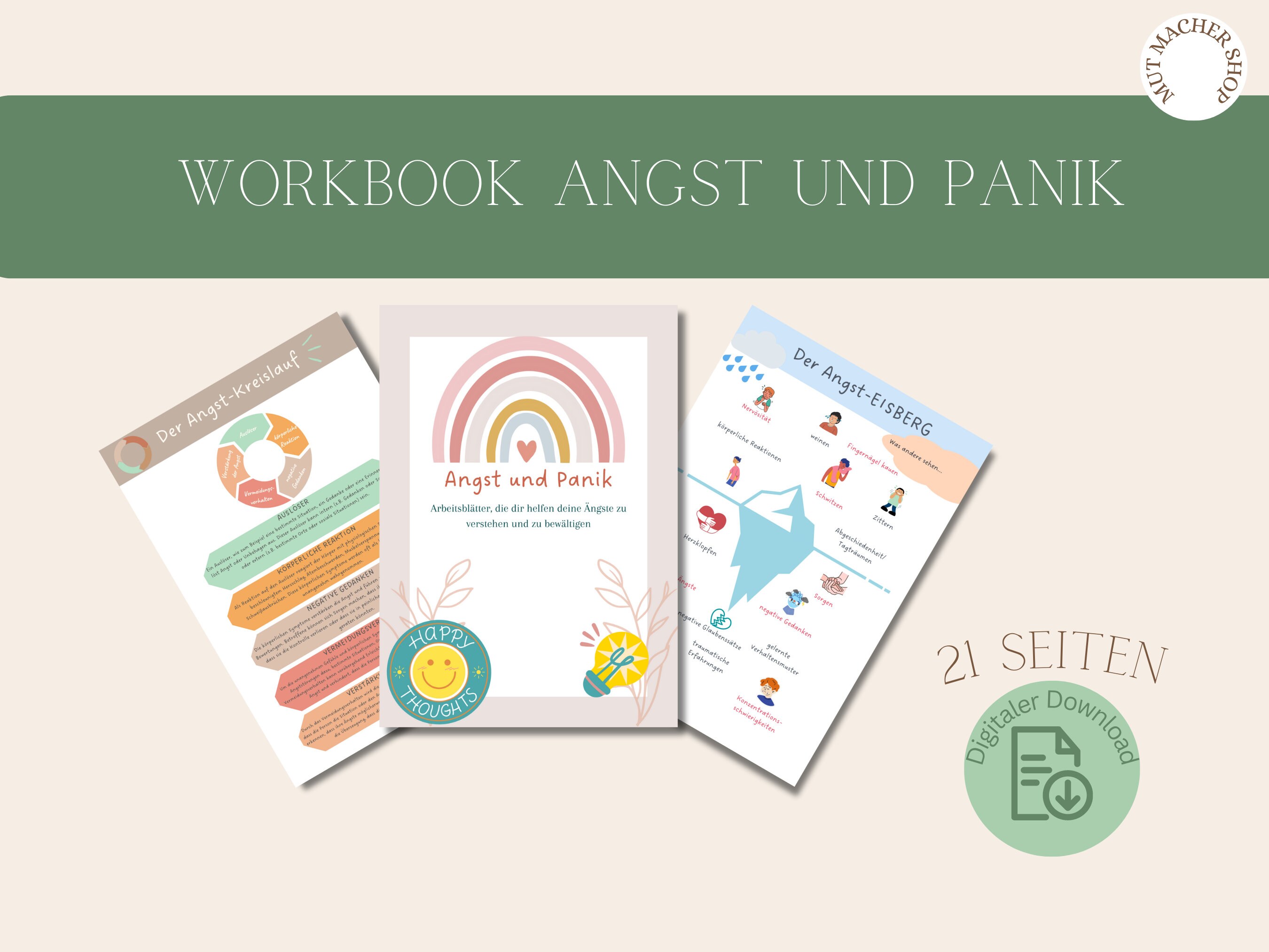 Angst und Panik Therapie Set Therapie Karten Coaching Vorlagen Mentale Gesundheit