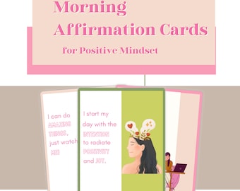 Cartões de Afirmações para Crianças para Imprimir | Rotina Matinal, Mentalidade de Crescimento (Download Digital)