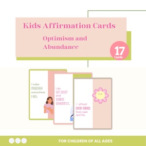 Tarjetas de Afirmaciones Positivas para Niños/ Palabras Felices Buenas Vibraciones / Tarjetas de Amor Propio /Mentalidad de Crecimiento/ Educación Infantil/ Desarrollo Personal