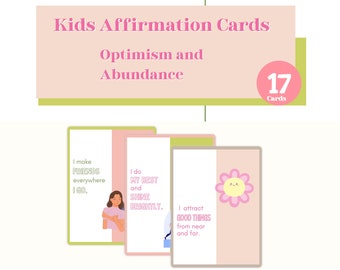 Positive Affirmation Cards for Kids | Self-Love, Growth Mindset (17 Cards)