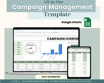 All-in-One Campaign Management Template | Excel & Google Sheets | Marketing Project Management