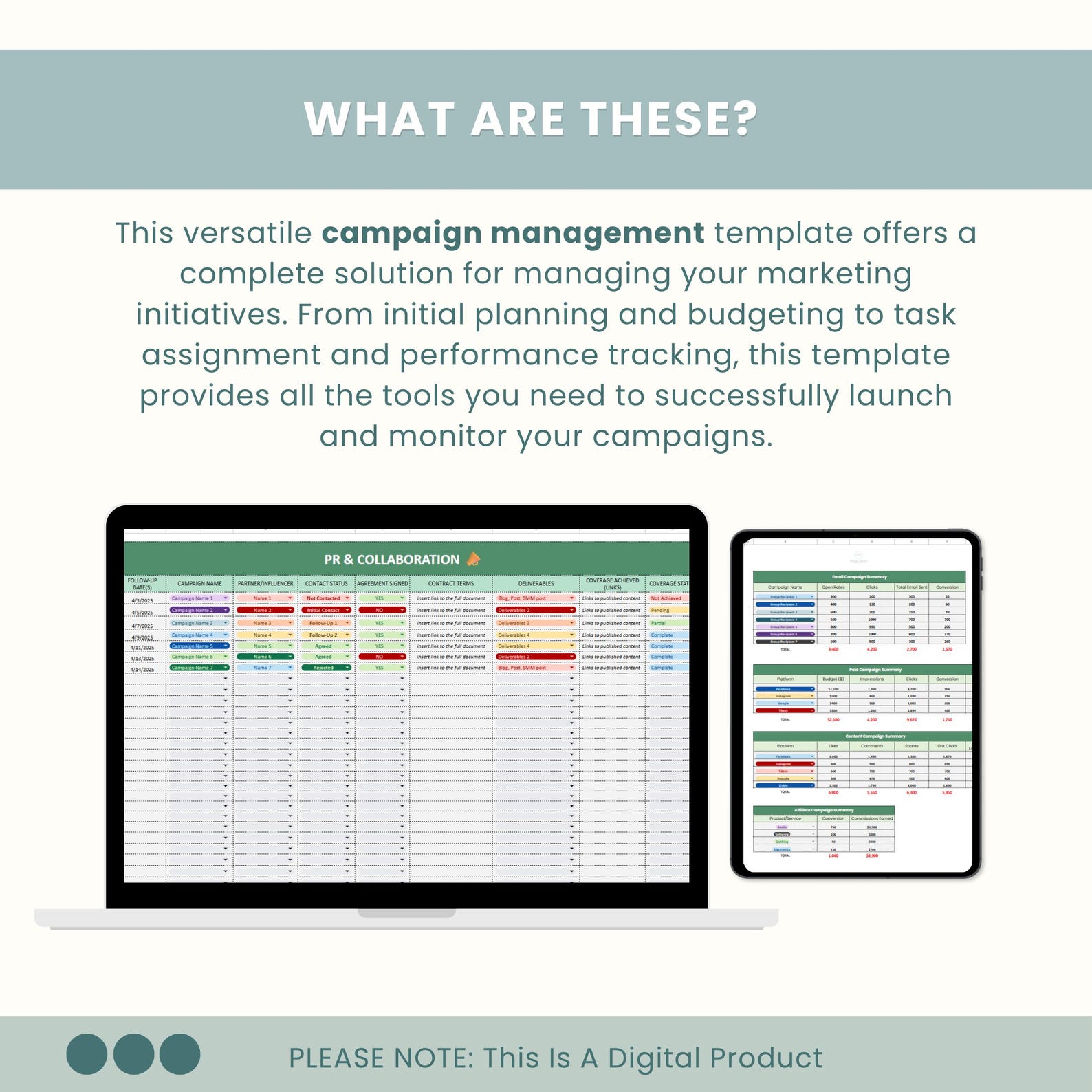 Marketing Campaign Management System: Excel & Google Sheets Template ...