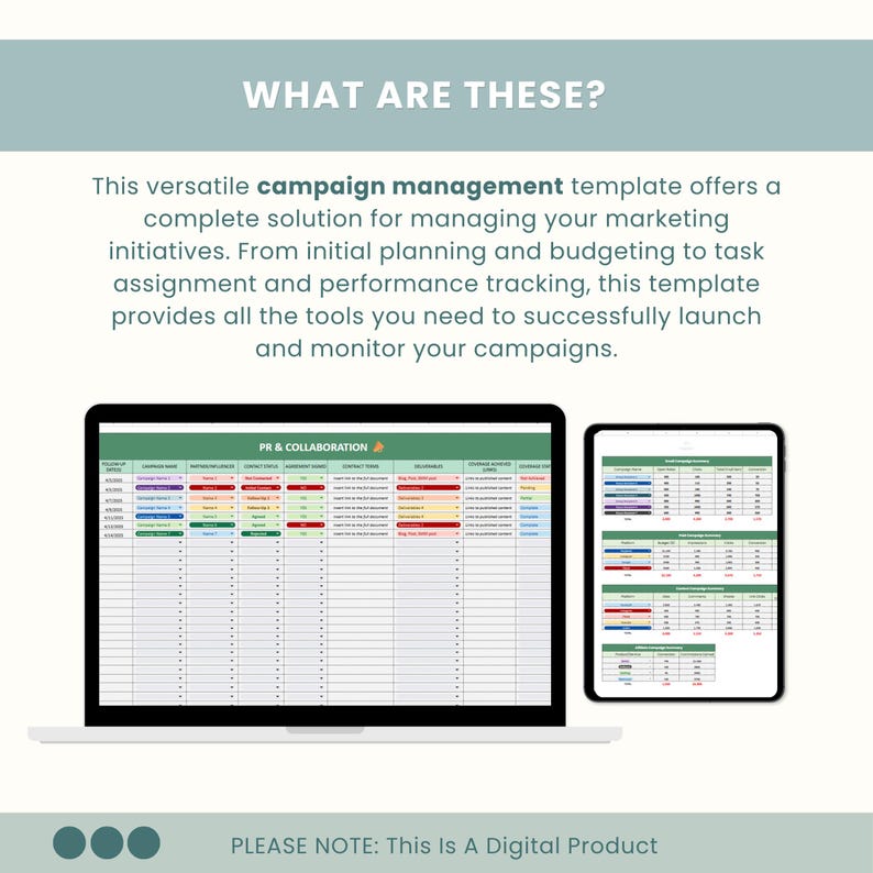 Marketing Campaign Management System: Excel & Google Sheets Template ...