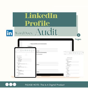 LinkedIn Profile Evaluation |  Optimize & Audit Your LinkedIn for Professional Success | Editable Word Document for Personal Branding
