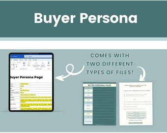 Ideal Customer Profile Template | Buyer Persona for Business (Digital Download) | Microsoft Word (DOCX)