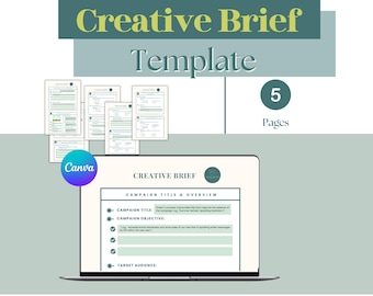 Creative Brief Template: Project Management, Graphic Design (Digital Download)