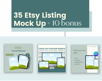 Etsy Shop Mockup Templates: 45 E-book & Thumbnail Designs (Digital Download)