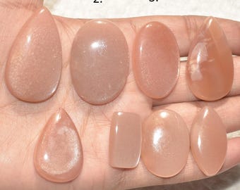 Mix Shape Cabochon Peach Moonstone For Jewelry Making Polished Stone For Rings, Pendant L690
