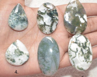 Cabochão de Ágata Musgosa em Formato Misto, Gema Natural Solta para Suprimentos de Joalheria L225
